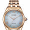 Reloj Citizen L EM1143-81X Eco-Drive para mujer - 33mm esfera verde claro, brazalete de acero inoxidable tono oro rosa