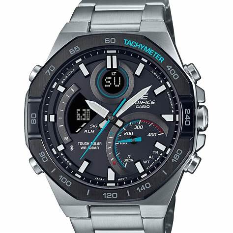 Casio Edifice ECB-950DB-1AEF Men's Solar-Powered Bluetooth Chronograph Watchf