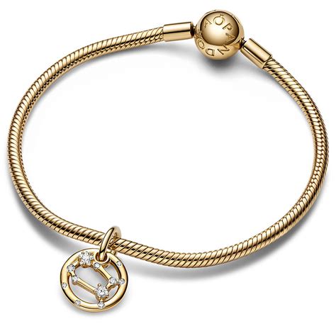 Pandora 762711C01 Gemini Zodiac Dangle Charm - 14k Gold-Plated