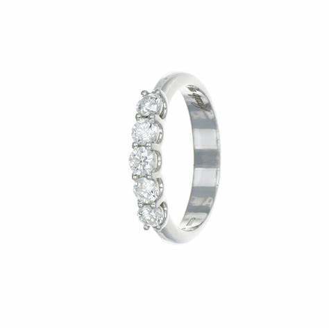 Recarlo R39GD005_D Women's Eternity Diamond Ring - 18K White Gold