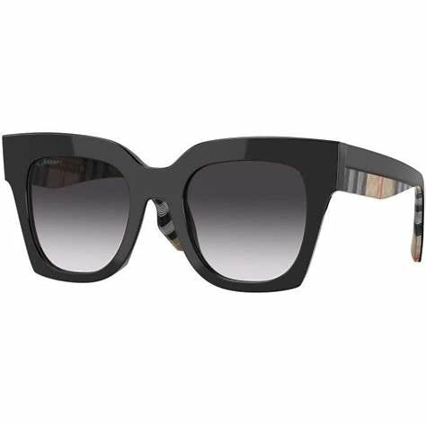 Burberry Kitty BE4364 3942/8G Women's Sunglasses - Black Frame, Gray Gradient Lenses