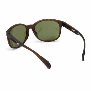 Adidas SP0011 49N Unisex Sunglasses - Matte Dark Brown Frame, Green Lenses