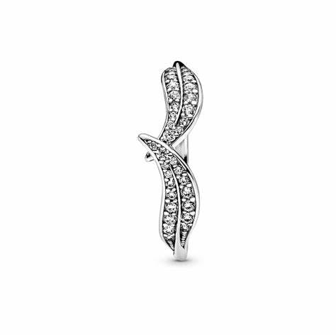 Pandora 199533C01-50 Sparkling Leaves Ring - Sterling Silver, Size 50