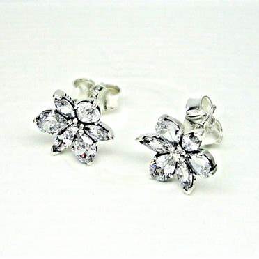 Pandora 292633C01 Sparkling Herbarium Cluster Stud Earrings - Sterling Silver