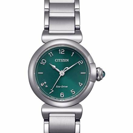 Citizen L EM1130-83X Women's Eco-Drive Watch - 26mm Green Dial, Stainless Steel Bracelet