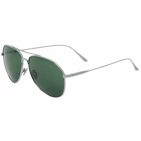 Tom Ford FT0747 16N Men's Sunglasses - Shiny Palladium Frame, Green Lenses