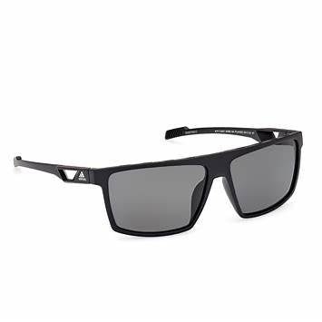 Adidas SP0083 02A Unisex Sunglasses - Matte Black Frame, Smoke Polarized Lenses