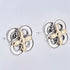 Pandora 299349C00 Two-Tone Flower Stud Earrings - Sterling Silver & 14k Gold