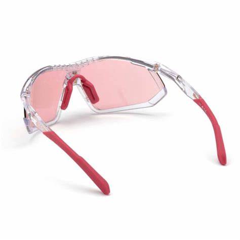 Adidas SP0002 0027A Unisex Sport Sunglasses - Shiny Rose Crystal Frame, Vario Rose Lenses