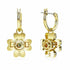 Swarovski 5670664 Idyllia Drop Earrings - Clover Design, Green Crystals, Gold-Tone Plated