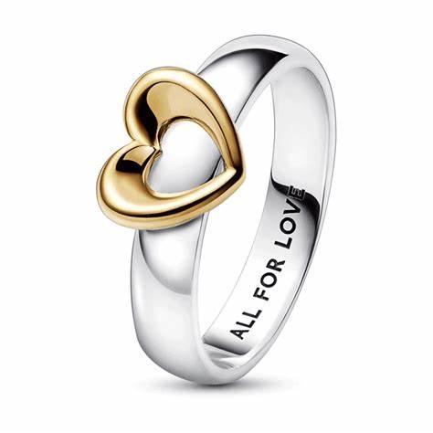 Pandora 162504C00-54 Anillo Corazón Deslizante Radiante Bicolor - Talla 54