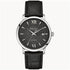 Bulova Hudson 96B441 Men's Automatic Watch - 39mm Stainless Steel Case, Black Dial, Black Leather Strap