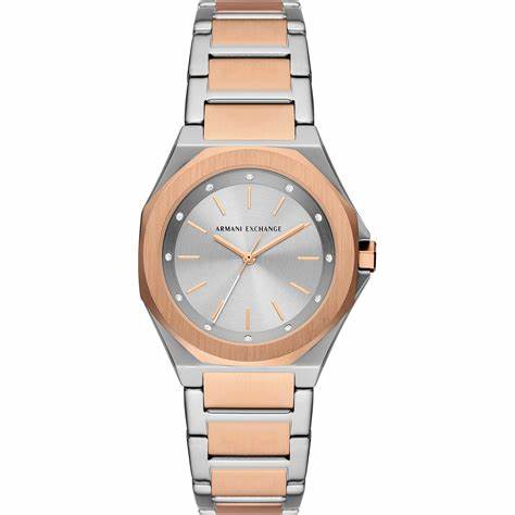 Reloj de acero inoxidable bicolor para mujer Armani Exchange AX4607