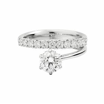 Recarlo R01SF014/048-14 Damen-Diamantring - 18K Weißgold, 0,48ct