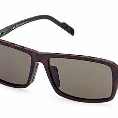 Adidas SP0049 52N Men's Sunglasses - Dark Havana Frame, Green Lenses