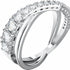 Swarovski 5572724 Twist Ring - White Crystals, Rhodium-Plated, Size 52