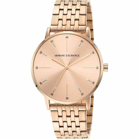 Reloj de mujer Armani Exchange AX5581 de acero inoxidable en tono oro rosa