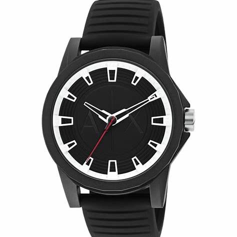 Armani Exchange AX2520 Men's Watch - Black Silicone Strap, Black Dial