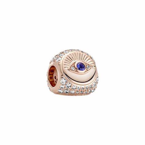 Pandora 780101C01 Hamsa, Ojo que todo lo ve y Pluma - Chapado en oro rosa de 14k
