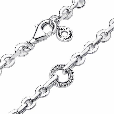 Pandora 592777C01-16 Pulsera de cadena Signature Pavé Bold - Plata de ley, 16cm