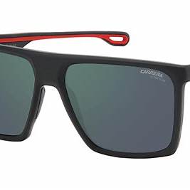 Carrera 4019/S BLX-Q3 Unisex Sunglasses - Matte Black Frame, Green Polarized Lenses