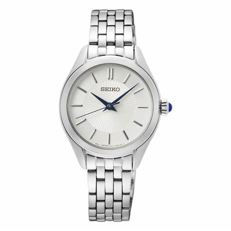 Orologio al quarzo da donna Seiko SUR537P1, quadrante argento, bracciale in acciaio inossidabile