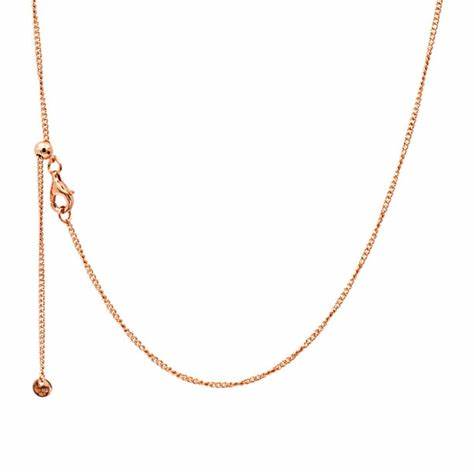Pandora 388283-60 Collar de cadena de bordillo chapado en oro rosa - 60 cm