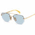 David Beckham DB 1078/S IDA-QZ A 53 Sunglasses - Gold Frame, Blue Lenses