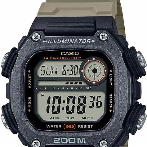 Casio DW-291HX-5AVDF Herren Digitaluhr - 50,4mm schwarzes Zifferblatt, Harzarmband