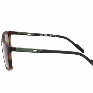 Adidas SP0050-F 52N Men's Sunglasses - Dark Havana Frame, Green Lenses