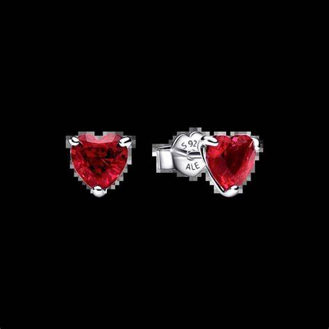 Pandora 292549C01 Red Heart Stud Earrings