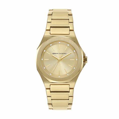 Reloj de acero inoxidable dorado para mujer Armani Exchange AX4608