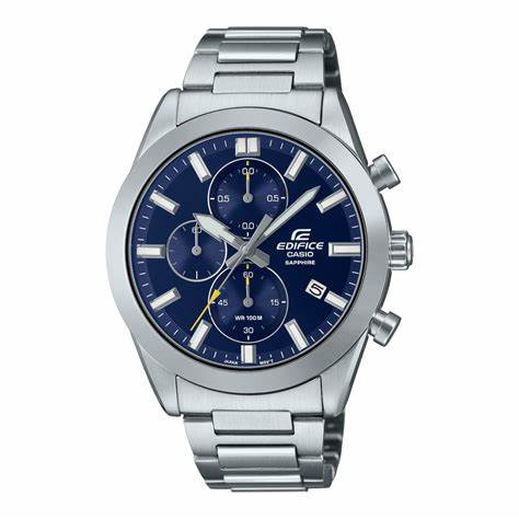 Casio Edifice EFB-710D-2AVUEF Herren-Chronographenuhr aus Edelstahl mit blauem Zifferblatt