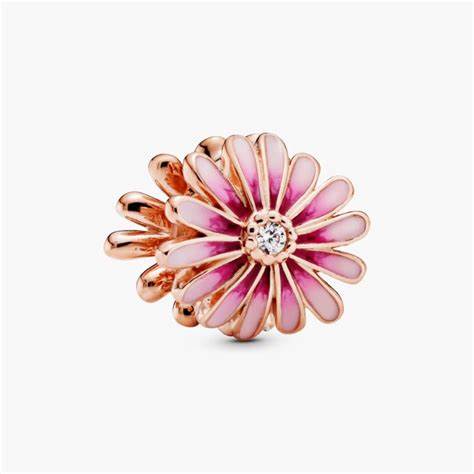 Pandora 788775C01 Pink Daisy Flower Charm - 14k Rose Gold-Plated