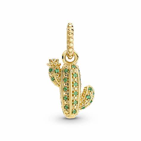 Pandora 361687C01 Sparkling Desert Cactus Pendant - 14k Gold-Plated