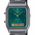 Casio AQ-230EGG-3AEF Orologio analogico-digitale unisex, quadrante verde, cinturino in acciaio inossidabile