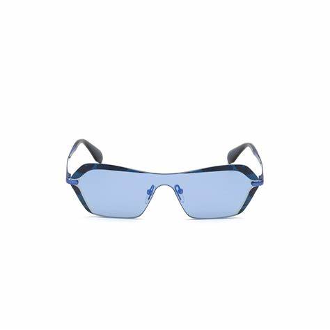 Adidas Originals OR0015 0090X Women's Sunglasses - Shiny Blue Frame, Blue Mirror Lenses