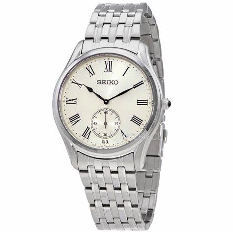 Seiko SRK047P1 Orologio concettuale al quarzo da uomo, quadrante crema, bracciale in acciaio inox