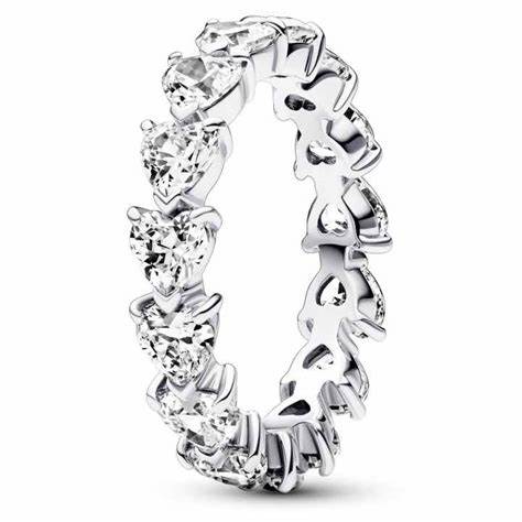 Pandora 193103C01-52 Row of Hearts Eternity Ring - Size 52