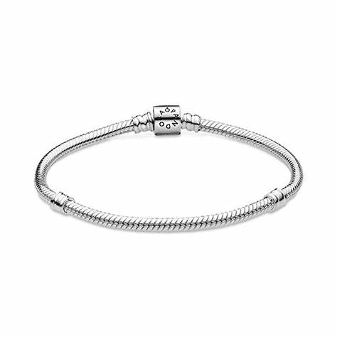 Pandora 598816C00-17 Moments Barrel Clasp Snake Chain Bracelet - Sterling Silver, 17 cm