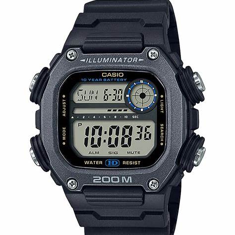 Orologio digitale Casio DW-291HX-1AVDF Uomo - Quadrante nero 50,4 mm, cinturino in resina