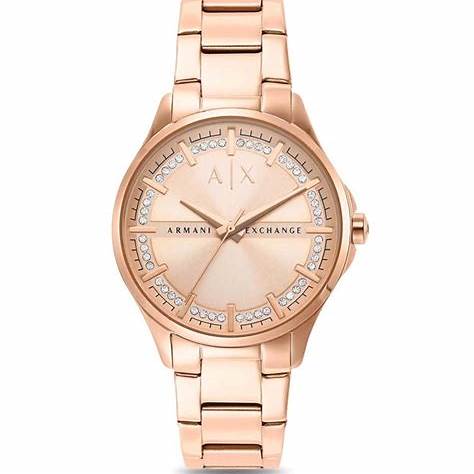 Armani Exchange AX5264 Women's Lady Hampton Rose Gold-Tone Stainless Steel Watch