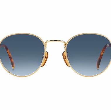 David Beckham DB 1173/S 06J/MT 51 Sunglasses - Gold Havana Frame, Green Mirror Lenses