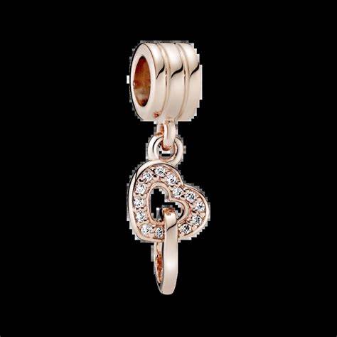 Pandora 781242CZ Interlocking Hearts Dangle Charm - 14k Rose Gold-Plated