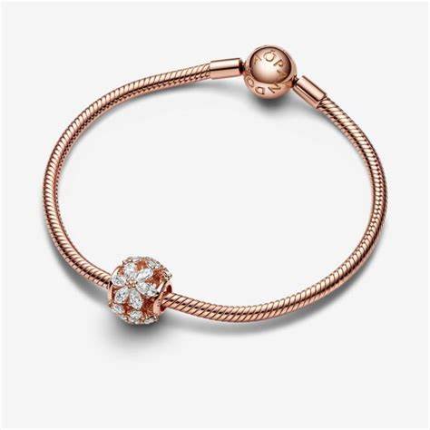 Pandora 782383C01 Breloque ronde en forme de grappe d'herbier - plaqué or rose 14k