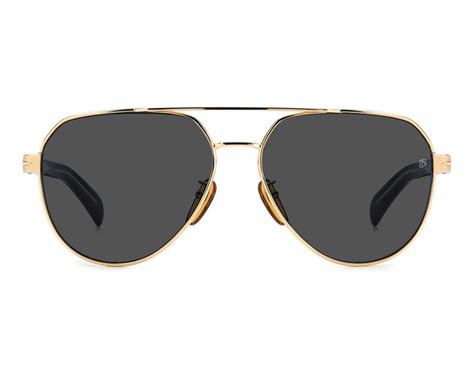 David Beckham DB 1128/G/S 06J/QT 59 Occhiali da sole - Montatura avana oro, lenti verdi