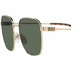 Burberry Drew BE3142 1109/71 Men's Sunglasses - Light Gold Frame, Green Lenses