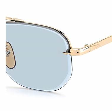 David Beckham DB 1078/S IDA-QZ A 53 Sunglasses - Gold Frame, Blue Lenses