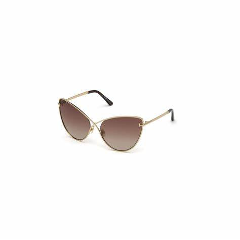 Lunettes de soleil Tom Ford FT0786 28F pour femme - monture or rose brillant, verres marron dégradés