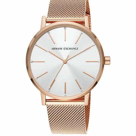 Reloj de acero inoxidable tono oro rosa para mujer Armani Exchange AX5573